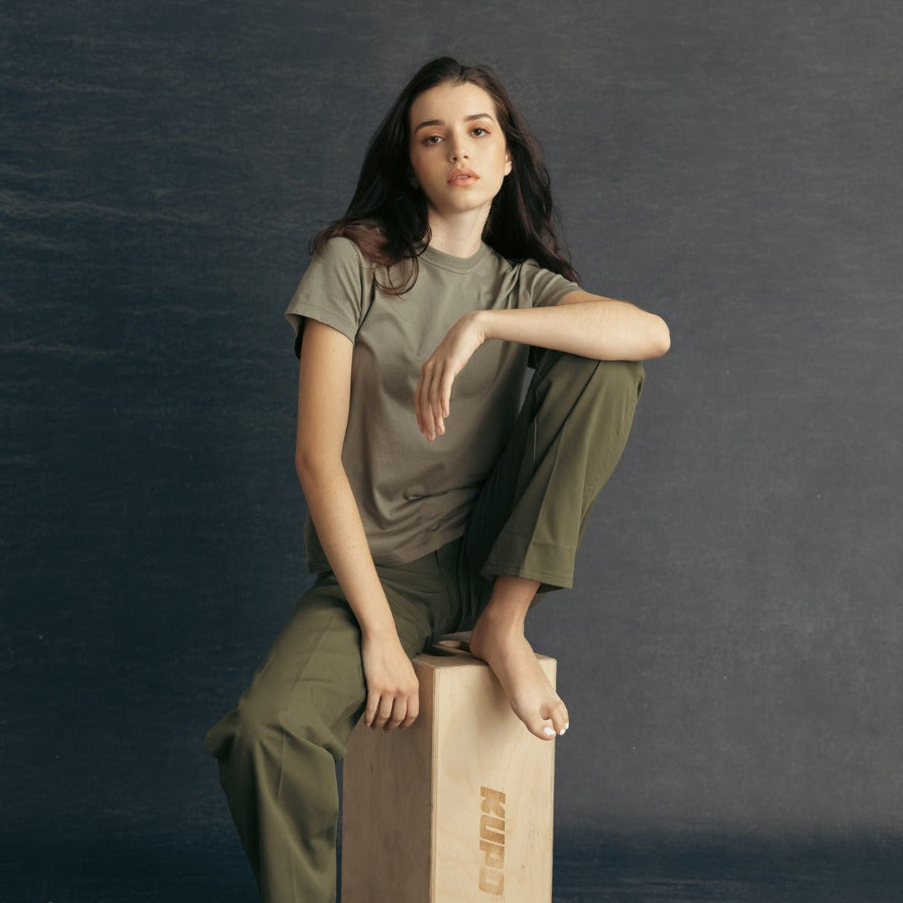 Women's Caro Tee Pictured in Fatigue