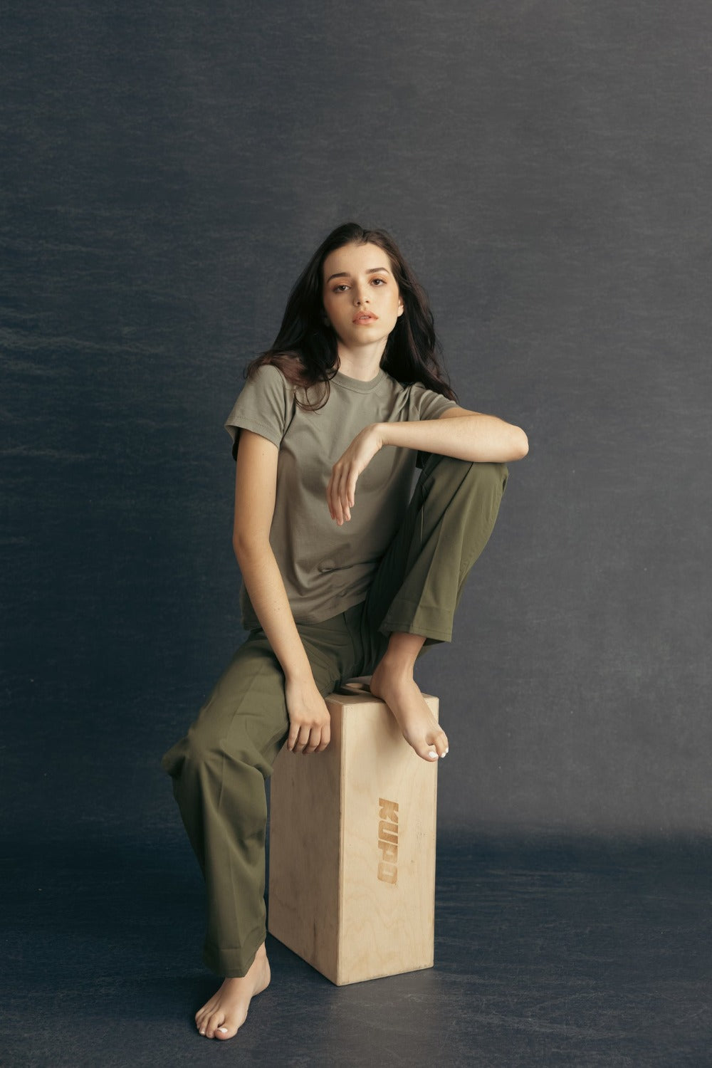 Women's Caro Tee Pictured in Fatigue