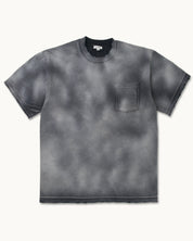 Mens Vintage Sun Fade Black Mock Neck T-Shirt